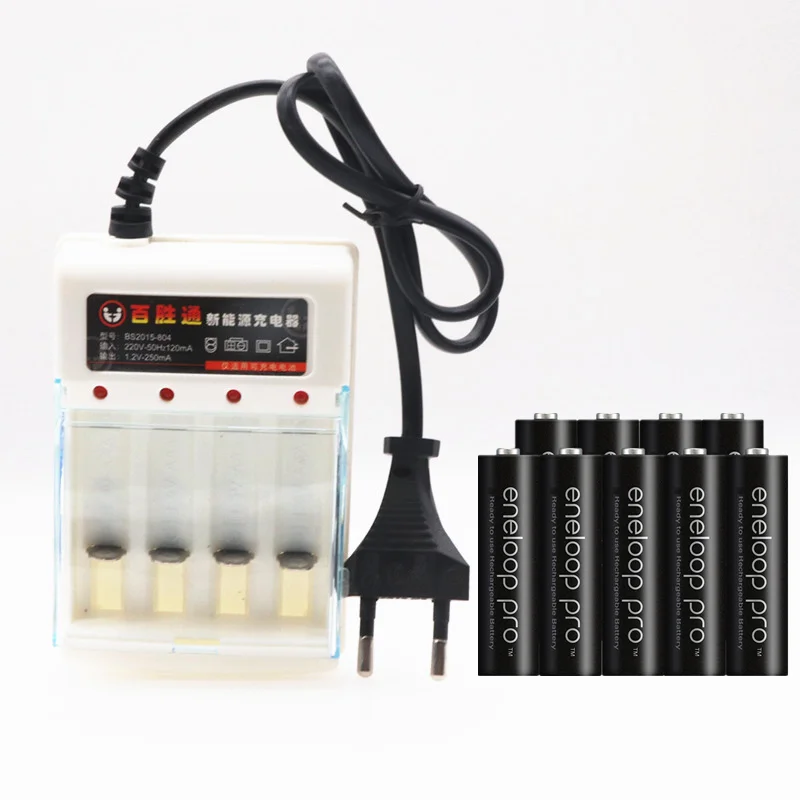 Panasonic eneloop основная батарея pro AA 2500 MAH 12V NI MH камера, перезаряжаемая батарея+ зарядное устройство