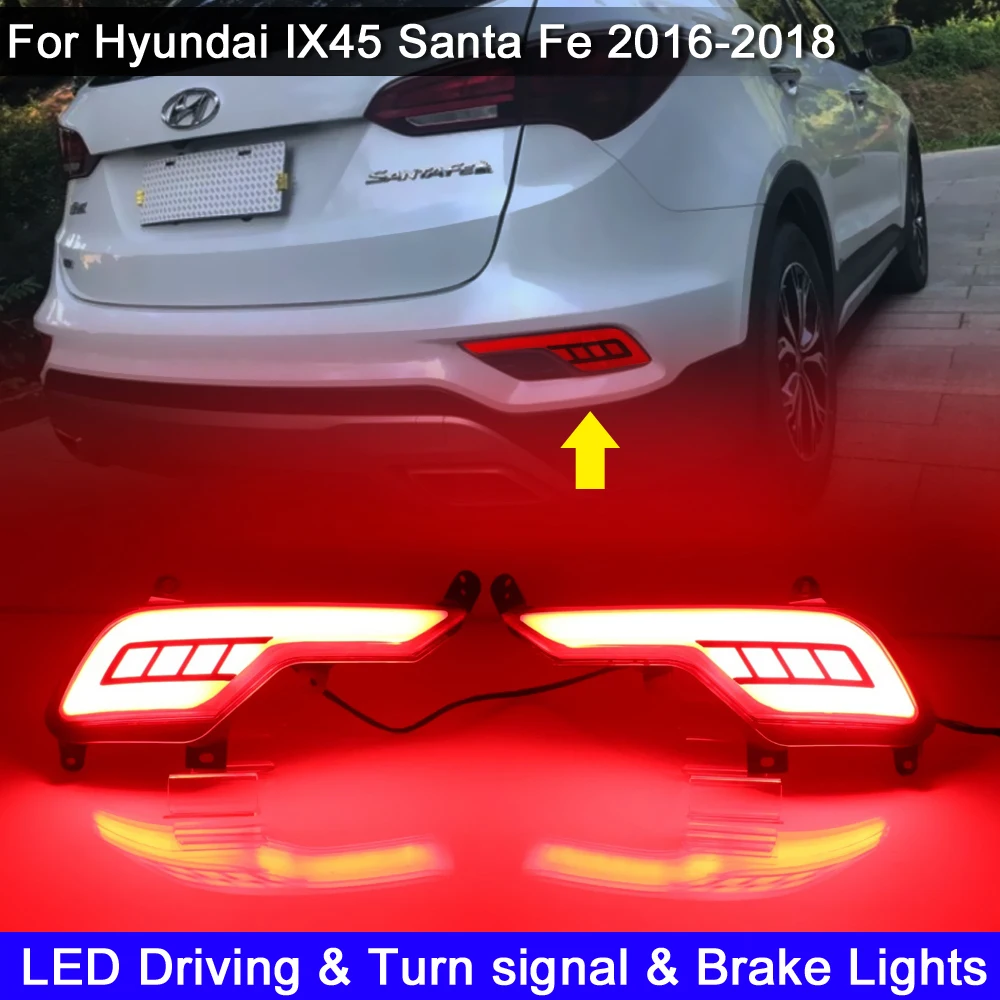 Для Hyundai IX45 Santa Fe 2016 2017 2018 Светодиодная лампа заднего бампера отражатель ходовой
