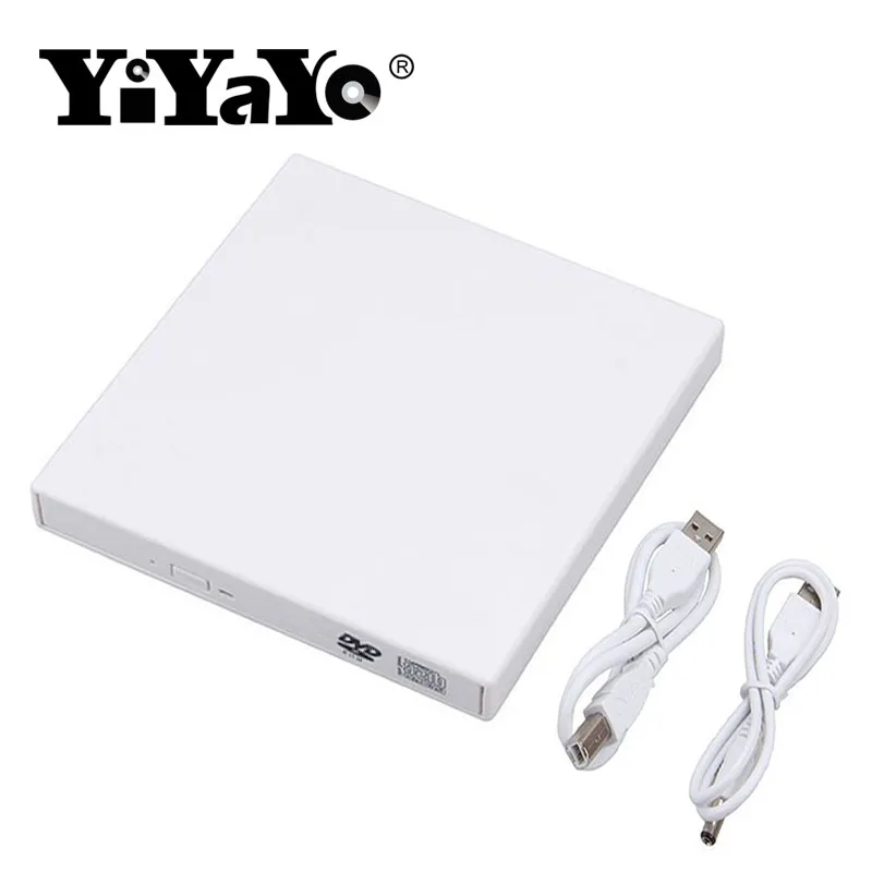 YiYaYo Внешний оптический привод DVD rom CD RW USB 2,0 CD/DVD плеер комбо ридер запись портативный для ноутбука компьютер Windows7/8