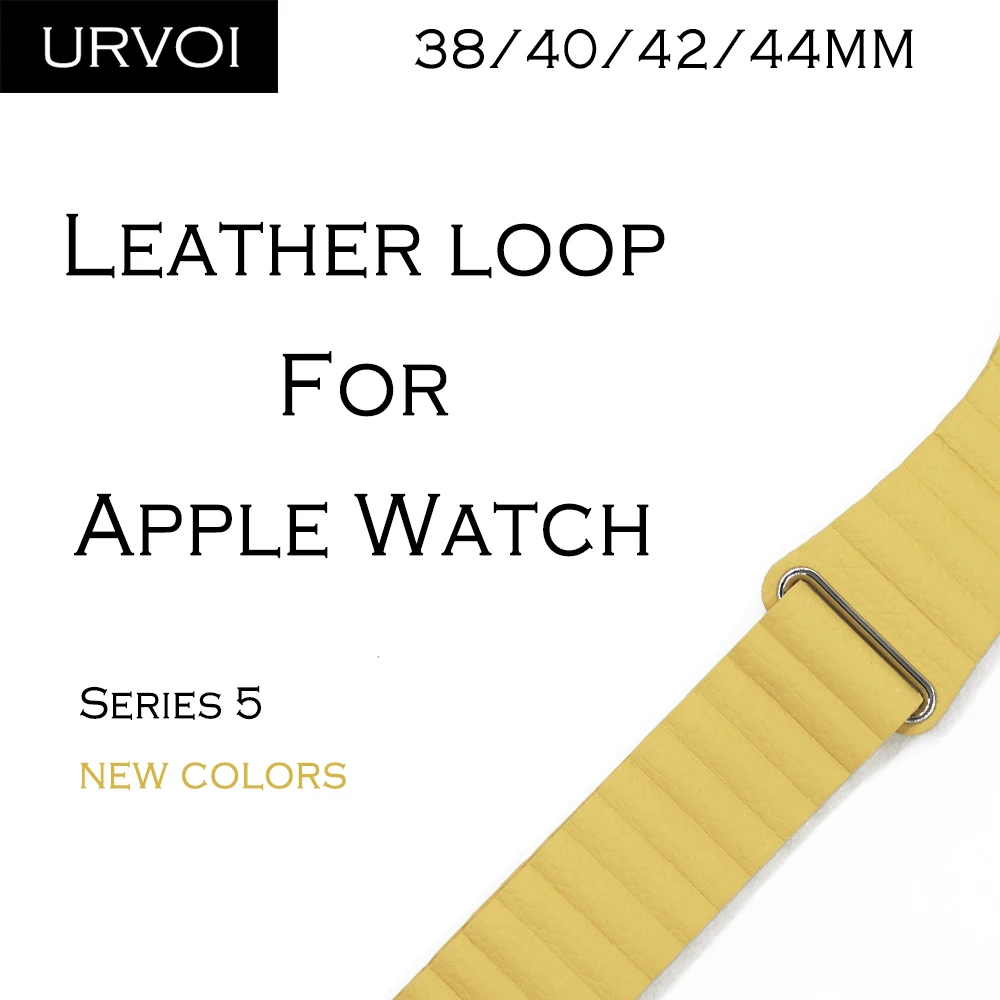 Кожаный ремешок URVOI для apple watch series 5 4 3 2 1 iwatch кожаный искусственная кожа удобный