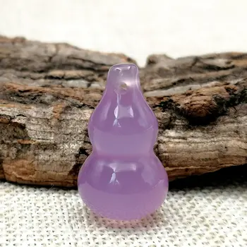 

Natural Brazilian powder agate gourd hibiscus chalcedony Fulu Shou pendant factory direct sales