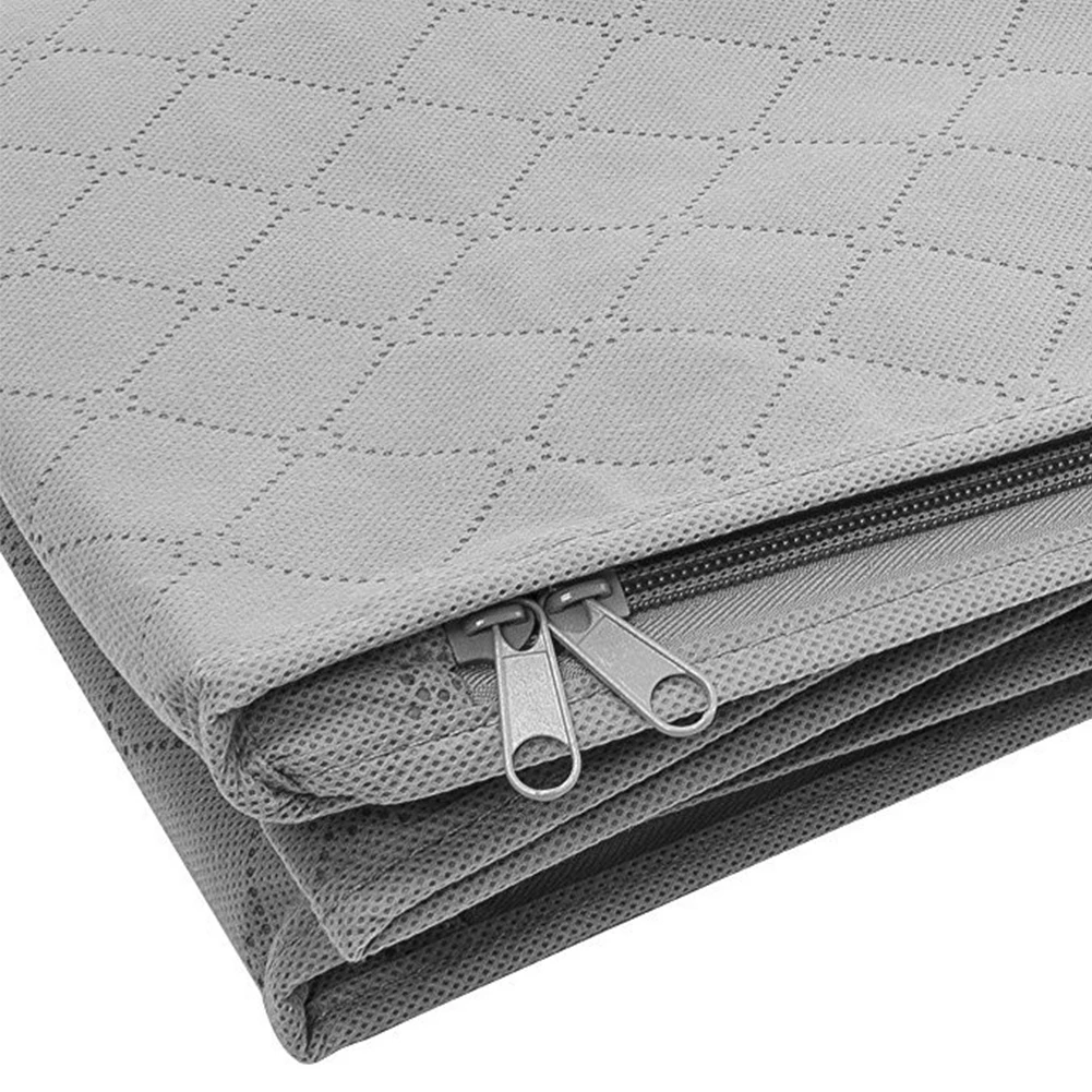 3pcs Quilt Organizer Home Travel Bedding Foldable Clear Window Zipper Non Woven Large Capacity Dormitory Clothing Storage Bag