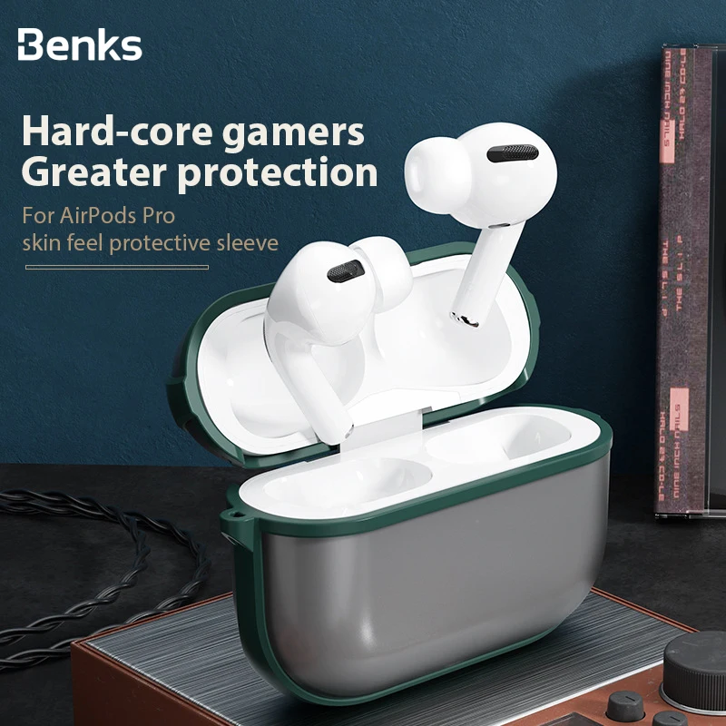 

Benks Skin Smooth Earphone Case For Airpods Pro PC Hard Frosted Protective Cover+Soft Edge Frame Shell For Airpod Pro 3 Box Case