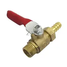 Красная ручка 1/" PT x 6 мм шланг Колючая труба газовый наконечник Valvee