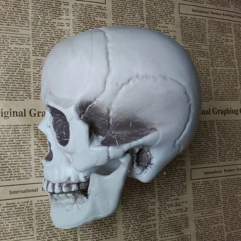1 шт. Хэллоуин искусственная голова черепа модель пугающая маска пластиковая голова черепа DIY украшения бруски-орнаменты