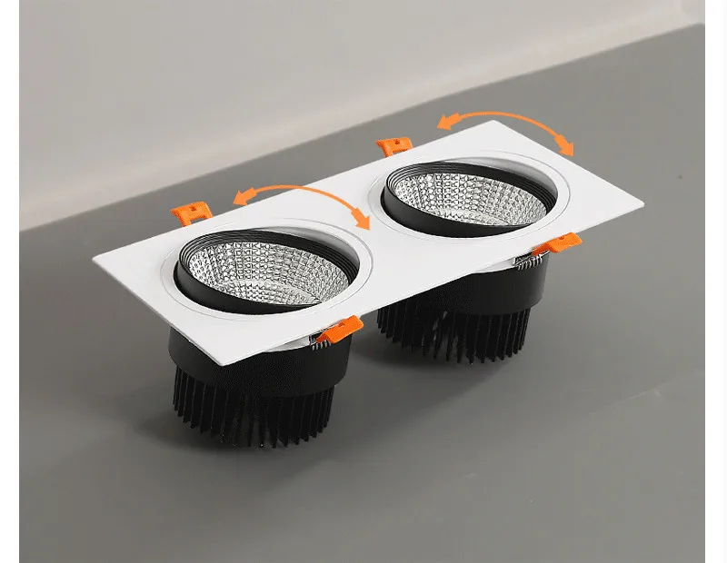 led斗胆灯双头射灯方形嵌入式豆胆灯酒店展厅背景灯双筒灯三头灯-tmall_15