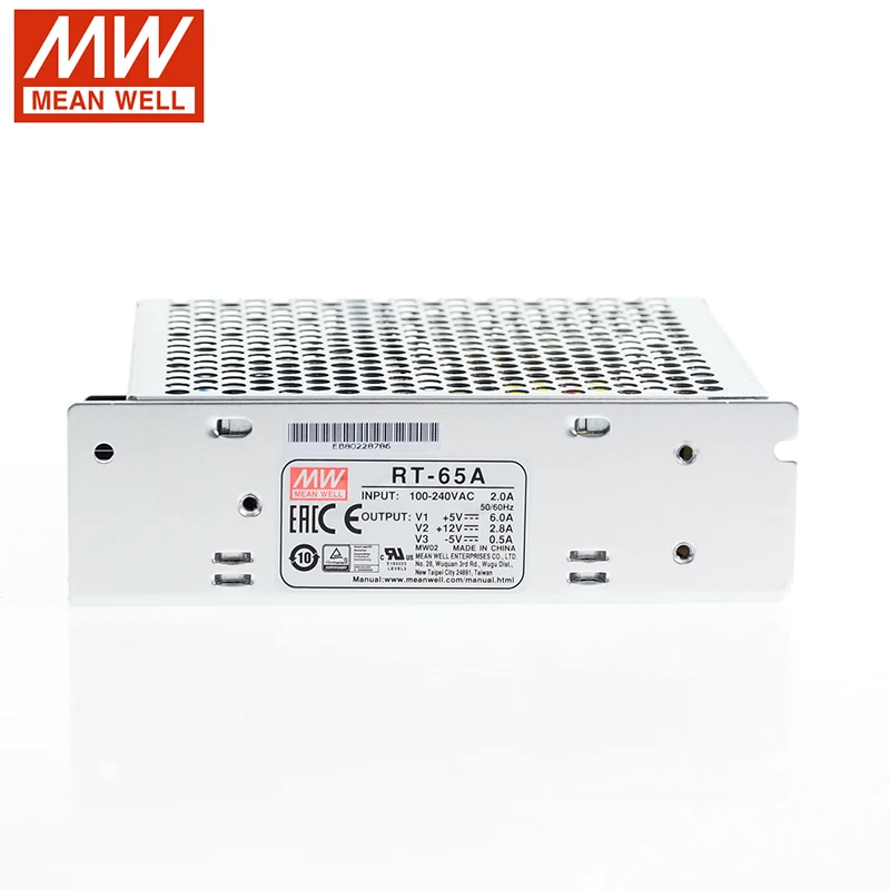 Original MEAN WELL RT-65A 66W Triple Output Switching Power Supply 5V 12V -5V DC 6A 2.8A 0.5A Unit Transformer | Обустройство дома