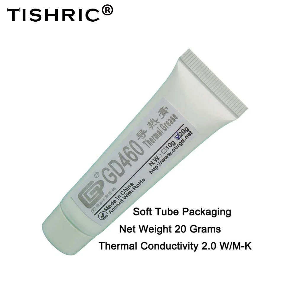 Термопаста TISHRIC GD460 для процессоров/кулер для процессора/радиатор/вентилятор для ПК/Радиатор/термопрокладка термопаста термоклей - Цвет лезвия: 20g-Hose