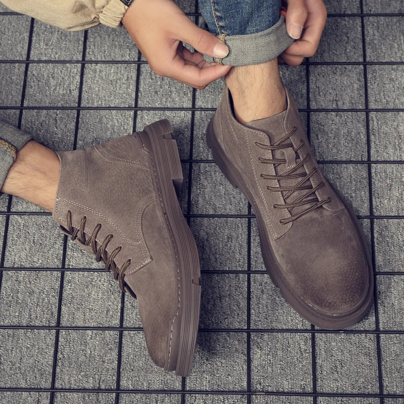 

[Quality Good Shoes] 2019 Winter Trend Workwear Boots Retro Youth MEN'S SHOES England Men Martin Boots