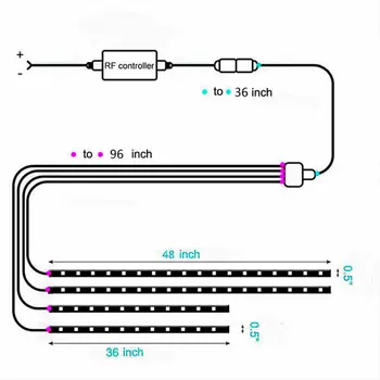 

RGB 48 LED LED Strip Waterproof Strip Under Car Tube Underglow Body System 4PCS Neon Light Flexible New