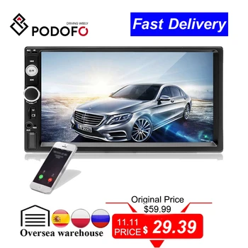 

Podofo 2din Car Radios Multimedia MP5 Player Audio Stereo Receiver 7" HD Touch Screen Digital Display Bluetooth Autoradio USB