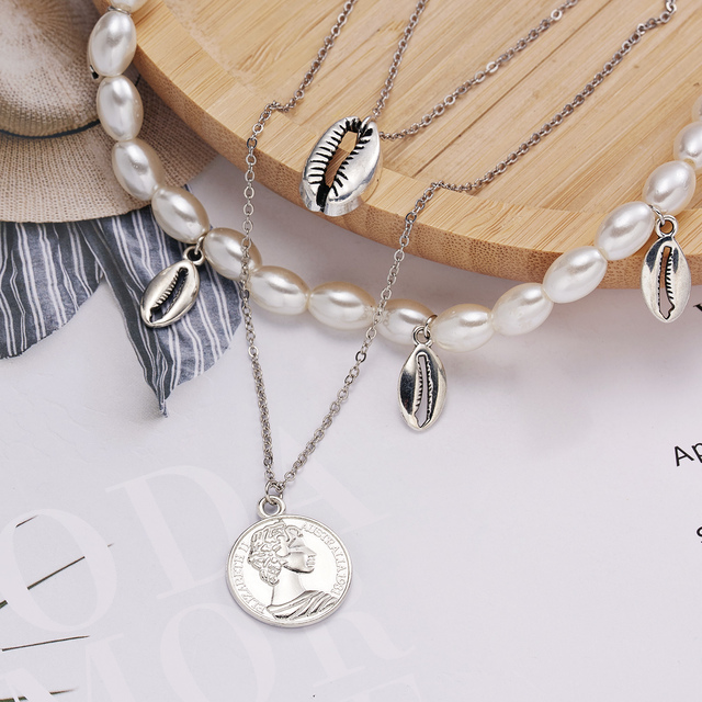 Multilayer Butterfly Pearl Necklace For Women Fashion Sun Star Gold Pearl Choker Necklaces 2021 Trend Jewelry Gift