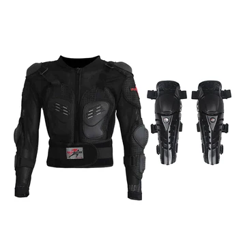 

One Set Motorcycle Jackets Armor Motocross Knee Protection Motorbike Protective Gear Motorcycle Jacket + motocross Knee Pads
