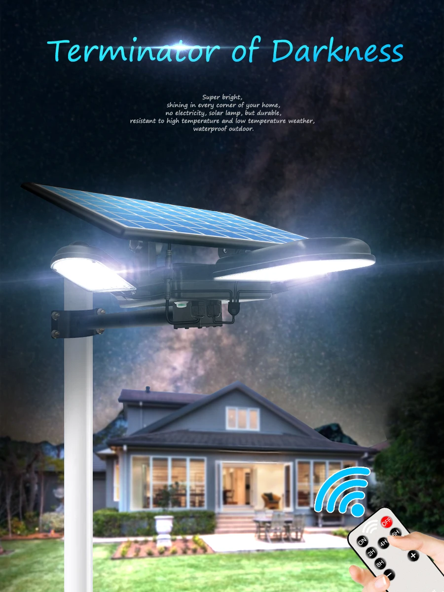 108led Solar Street Light With Remote Control Long Working Time Solar Lamp Newest Security Lighting For Garden Road Wall solar pool lights