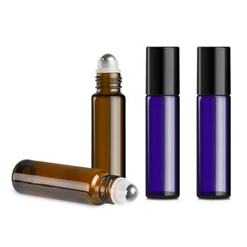 

12 Pcs Refillable Mini Empty Perfume Glass Roll On Bottle Essential Oil Roller Portable Travel Cosmetic makeup container