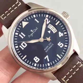 

Classic New Men Automatic Mechanical Pilot MARK XVII Brown Leather Black Blue Sport Stainless Steel Sapphire Date Watch AAA
