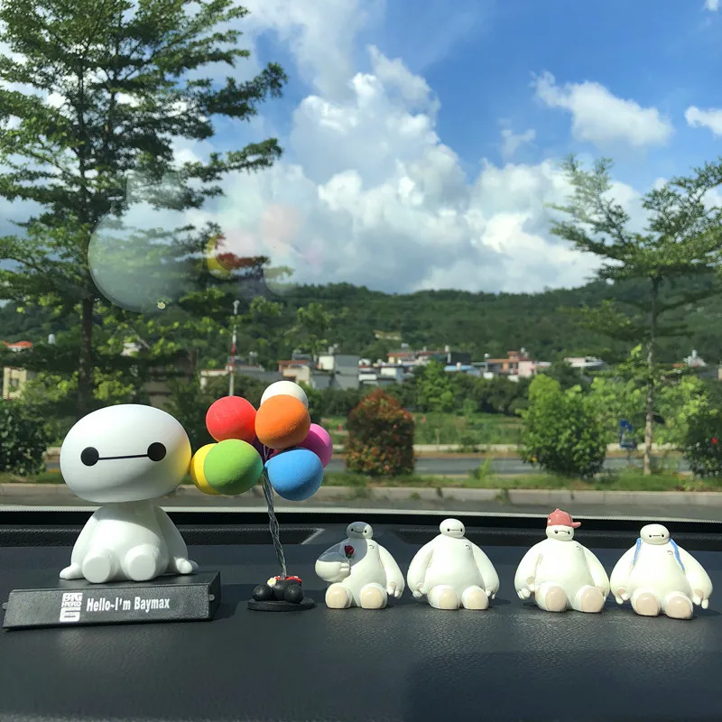 

4PCS Cartoon Resin Baymax Car Ornaments Car Interior Decoration Big Hero Doll Toy Decoration Car Interior Products Accessories