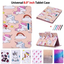 Универсальный чехол с милой пандой и единорогом для планшета 8,", чехол для планшета Xiaomi Mi Pad 4, универсальный чехол для планшета 8 дюймов для huawei Mediapad T3 8