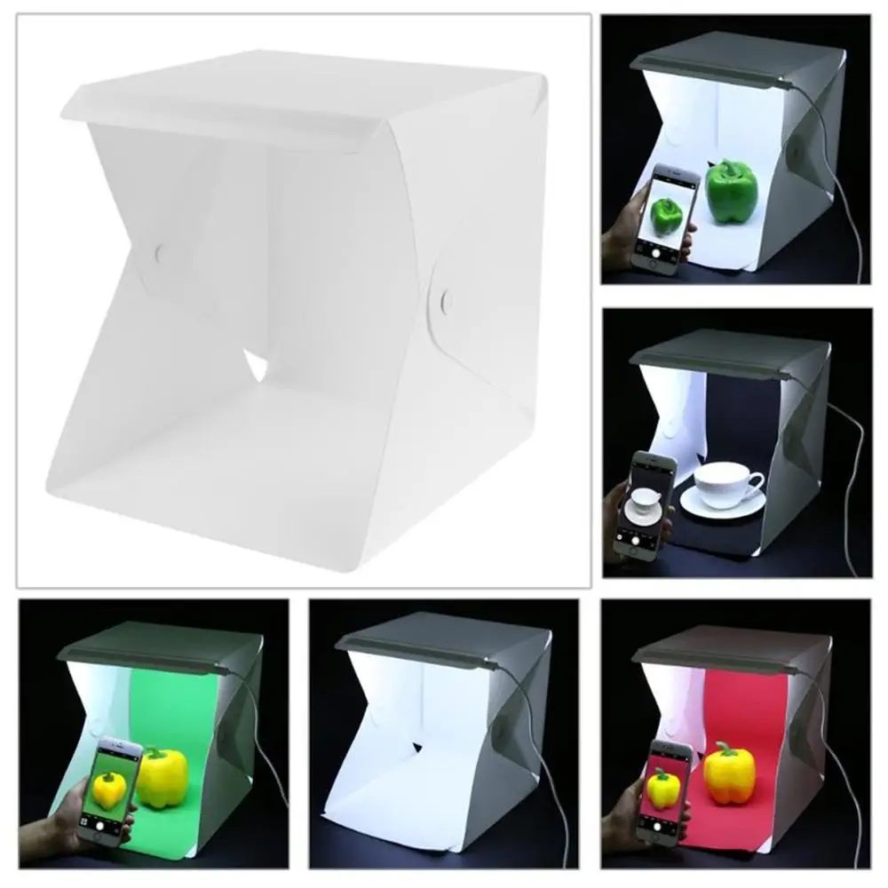 

20cm four-color button mini studio LED soft light box with USB switch line shooting station small camera box