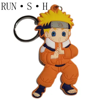 

Cartoon Image Naruto Keychain Naruto Kakashi Sasuke Keychain Pendant Double-sided Soft Glue Texture Senior Hardware Keychain