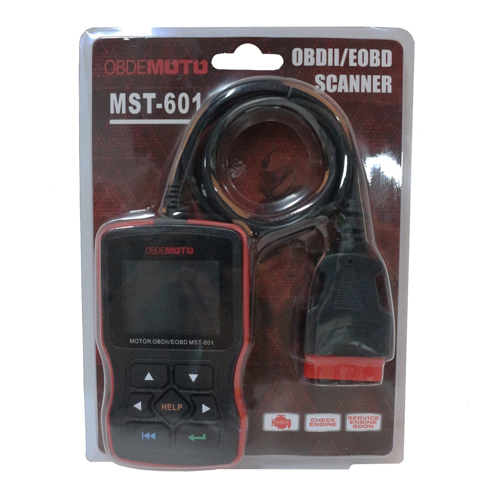 MST-601 портативный сканер для мотоциклов OBDII/EOBD автомобильный двигатель код ошибки сканирующий инструмент