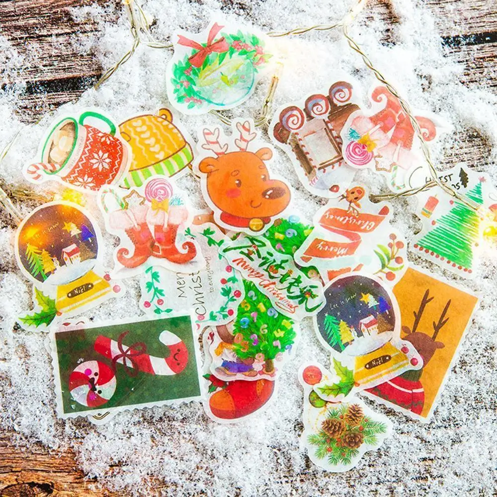 40 шт./упак. веселые рождественские наклейки в виде снеговика для художественного оформления ногтей, ручная работа подарки год этикетка Бумага Персонализированная наклейка дневник в стиле Скрапбукинг
