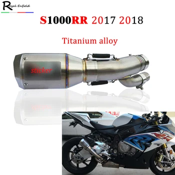 

Titanium alloy S 1000RR For BMW S1000RR 2017 2018 Year Muffler Motorcycle Exhaust escapamento moto for S 1000 RR 17 18 Sticker