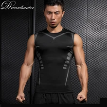 Компрессионные майки без рукавов, топы, мужские быстросохнущие жилеты, дышащие топы для фитнеса, одежда для тренировки, спортивная одежда для спортзала