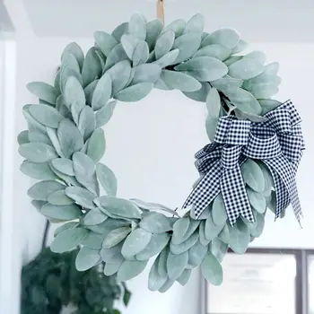 

1Pc Artificial Leaves Hanging Wreath Festival Garland Party Xmas Decorations Christmas Wedding Wreaths Wall Dangling Decoration