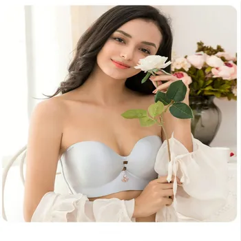 

Non-Slip Strapless Big Size Women's Push Up Bra Invisible Tube Top Sexy Plus Size Brassiere Comfortable Underwear For Lady Girls