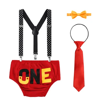 

Cake Smash Outfit Baby My First Birthday Boy Girl Baby Birthday Clothes Unisex Baby Clothes for Photo Shoot Cute Suspenders Set