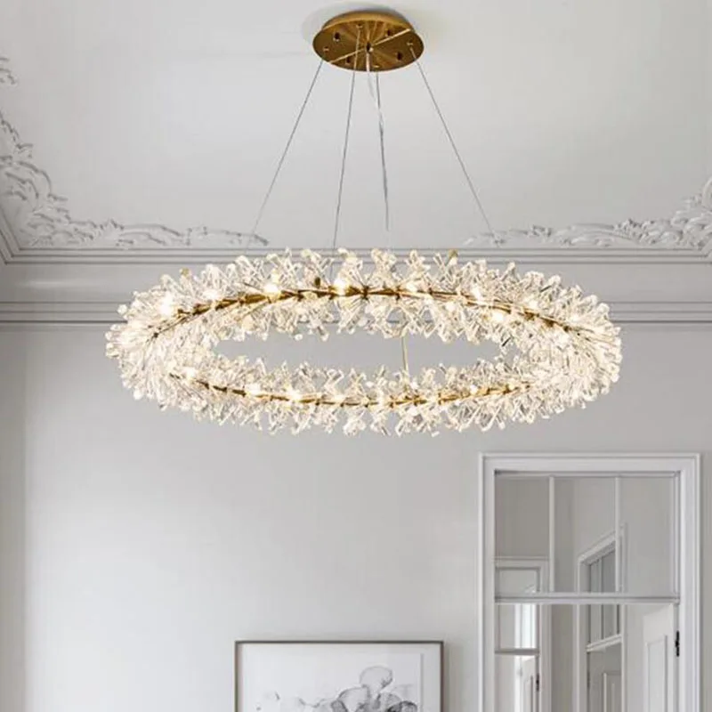 

Ring design modern crystal chandelier lamp AC110V 220V lustre LED chandelier living lighting and hotel lights