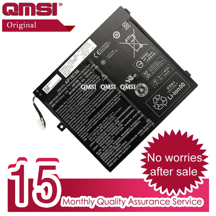 Оригинальный аккумулятор QMSI 3 8 в 28 Вт/ч 7360 мАч AP16C46 AP16C56 подходит для ноутбука ACER
