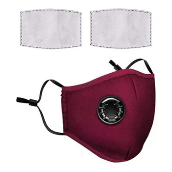 

Cotton Breath Valve Mouth Mask Cloth Activated carbon filter With 2 filters