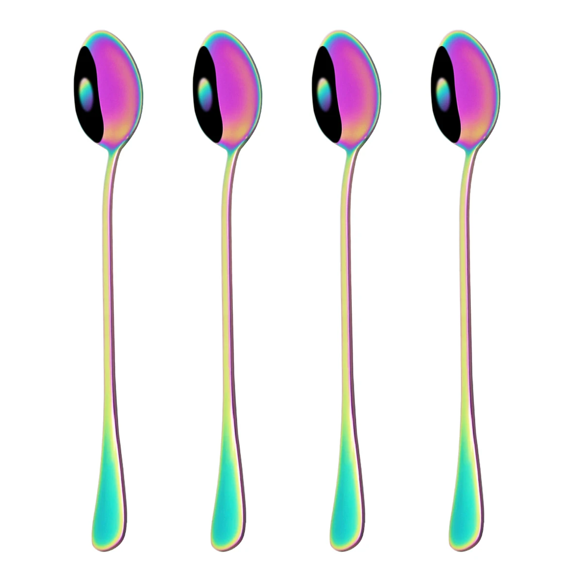 Juice Coffee Stirring Cutlery Set Colorful Teaspoon Ice Cream Long Handle Scoop Tableware Set