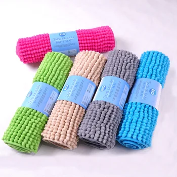 

Bathroom Fluffy Carpet Solid Rectangle Water Absorption Non-slip Thicken Quality Door Floor Shower Room Kitchen Household Mats