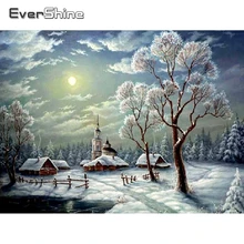 Evershine Алмазная вышивка зима пейзаж полный набор картина из бисера, пейзаж дерево вышивка крестиком Мозаика домашнее украшение с бриллиантами