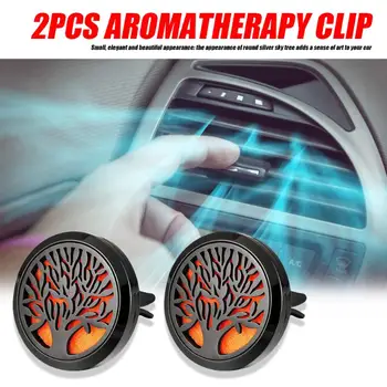 

Essential Oil Locket Diffuser Clisp Good Toughness and Strong Endurance 2pcs Car Perfume Air Vent with 48pcs Pads