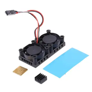 

1Set Dual Fan Double Cooling Fan Cooler Radiator for Raspberry Pi 3B 4B Kit