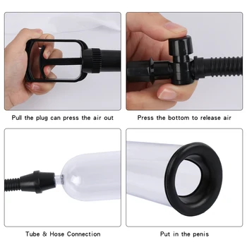 Male Penis Pump Vacuum Pump For Men Manual Penis Extender Enhancer Male Masturbator Penile Trainer Tool Adult Sex Toys for Men 4