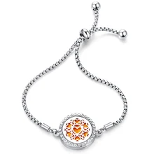 Медальон с ароматом из нержавеющей стали в форме сердца, модный браслет с ароматерапией из кристаллов, Ароматический диффузор эфирного масла, очаровательные женские браслеты 316L