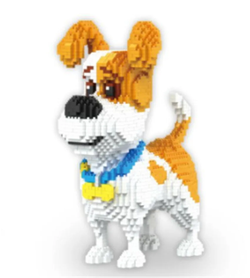 ЗМС Джек Рассел терьер собака животное 3D модель DIY микроконструктор Mike Husky собака мини блоки кирпичи сборка игрушка подарок - Цвет: 3533 NO BOX