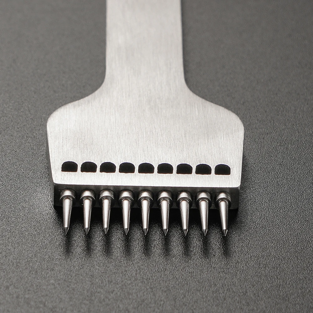 PGF stainless steel Pointed tip Replaceable Barbed Iron Removable Round Hole Perforated Leather Craft Chisel Leather Hole Puncher Round Hole Punch Cutter Set Hole Punch Cutter Set Leather Hole Punch Leather Punch Tool Round Hole Punch Set Leather Tool