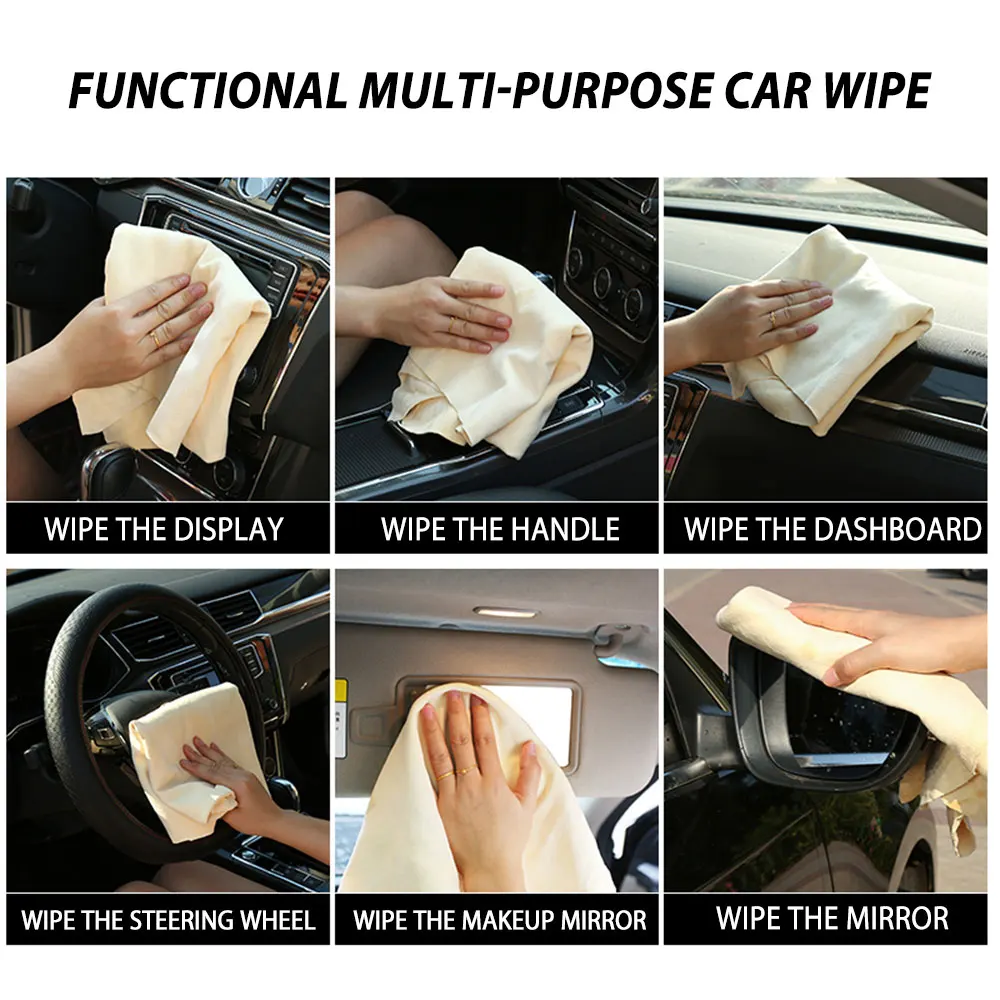 car seats cleaner Natural Chamois free shape Clean Genuine Leather Cloth Car Auto home Motorcycle wash Care Quick Dry wash towel Super Absorbent best wax for black cars