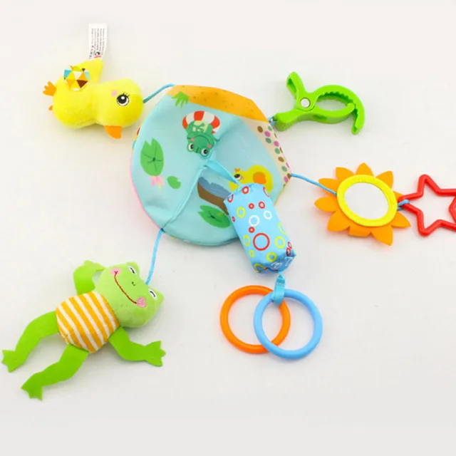Baby Stroller Crib Pram Bed Hanging Toy Accessories Musical Rotating Plush Cartoon Cute Appease Soothing Hand-eye Coordination 3