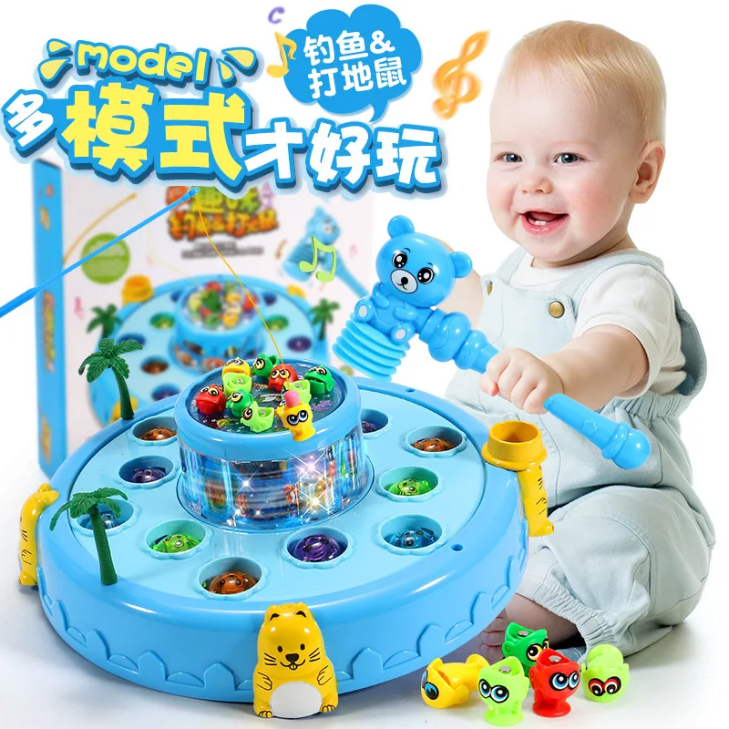 

Girl'S Play Hamster Toy Children'S Educational Baby Chargeable Music Fishing Game Console Men's Children 1-2-3-Year-Old