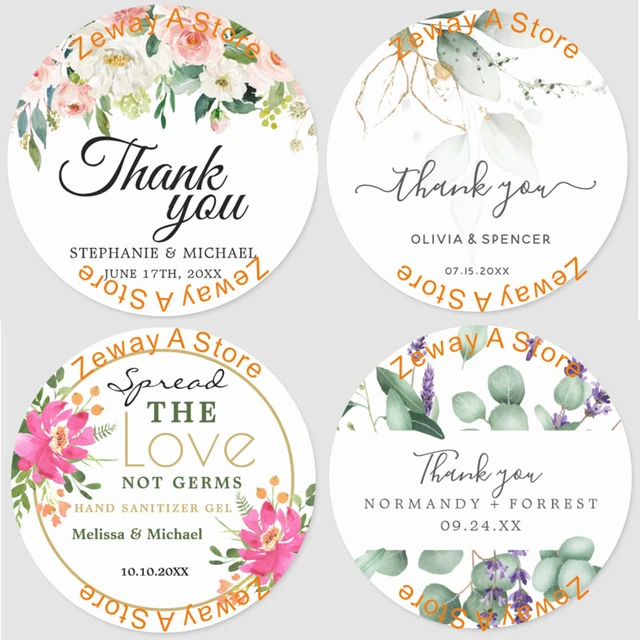 Wedding thank you stickers,Wedding Stickers,Custom Wedding labels,Floral wedding  stickers,personalized wedding labels - AliExpress