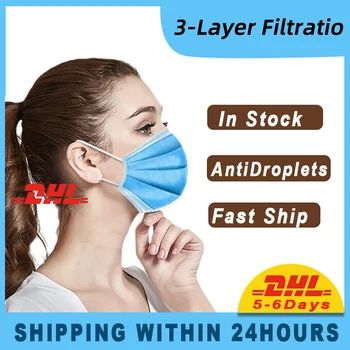 

Face Mask Mouth Non-woven Anti-dust Disposable Mask Filter Masks 3 Layers Anti-Droplets Breathable Protective Mask Meltblown