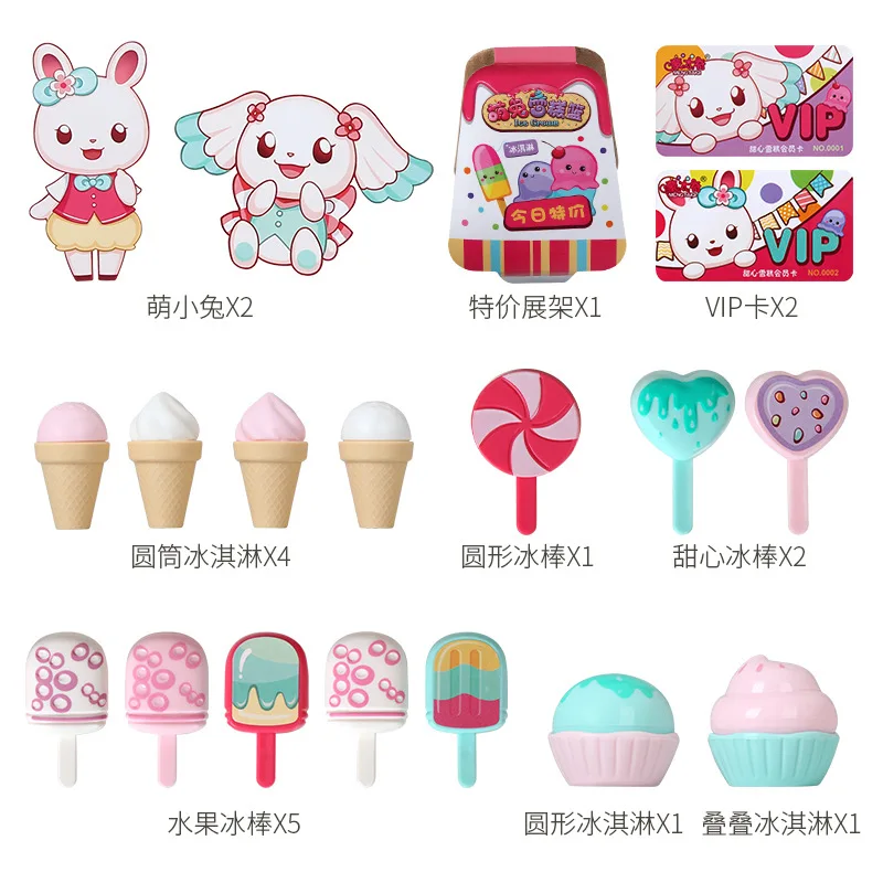

Montage Adorable Rabbit Ice Cream Basket Children Play House Toys Electric Universal with Sound And Light Sales Pushcart GIRL'S