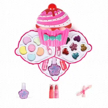 

Kuulee Girls Makeup Kit Set Mini Makeup Box - Little Girls Pretend Makeup Kit Cosmetic Pretend Toys Children Best Gift Toy Set
